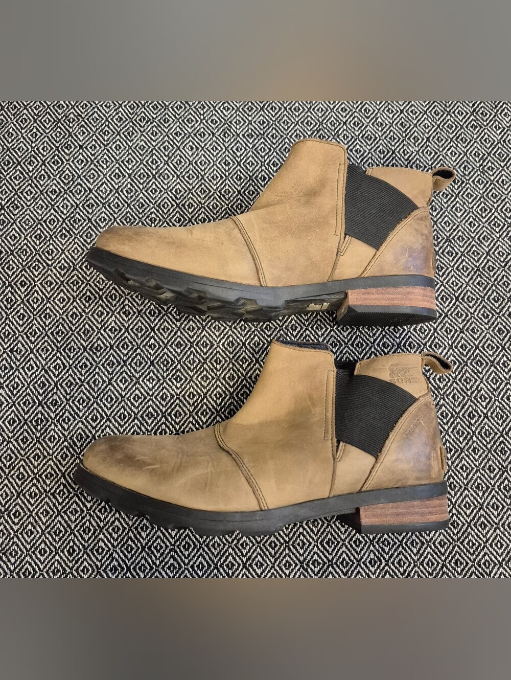 Sorel Women's Emilie Boots , Chelsea Brown Leather Ankle Boots Size 9 - Picture 6 of 9